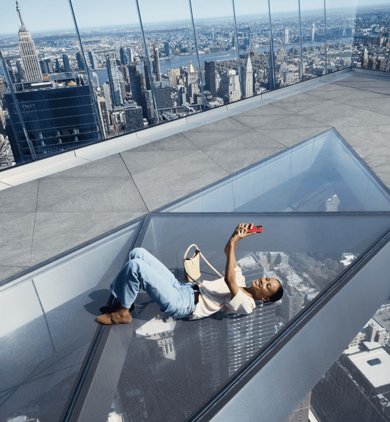 Content creator taking a selfie at The Edge NYC